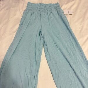 Forever 21 Womens Sky Blue Business Casual Flowy Pants Elastic Waist Size XS